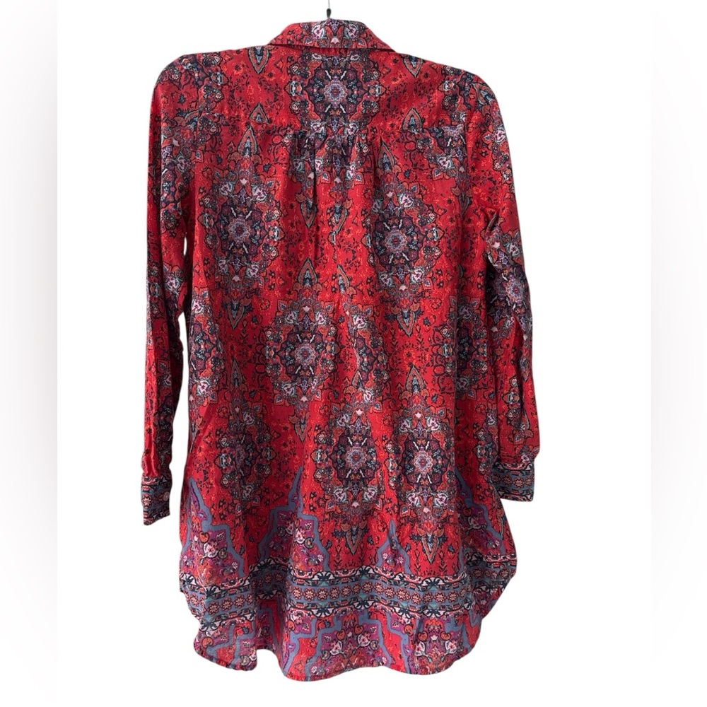 Soft Surroundings Vibrant Multicolor Paisley Bohemian Tunic - Picture 2 of 4